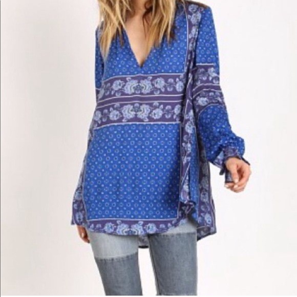 Free People Border Print Collar Tunic - Picture 3 of 3